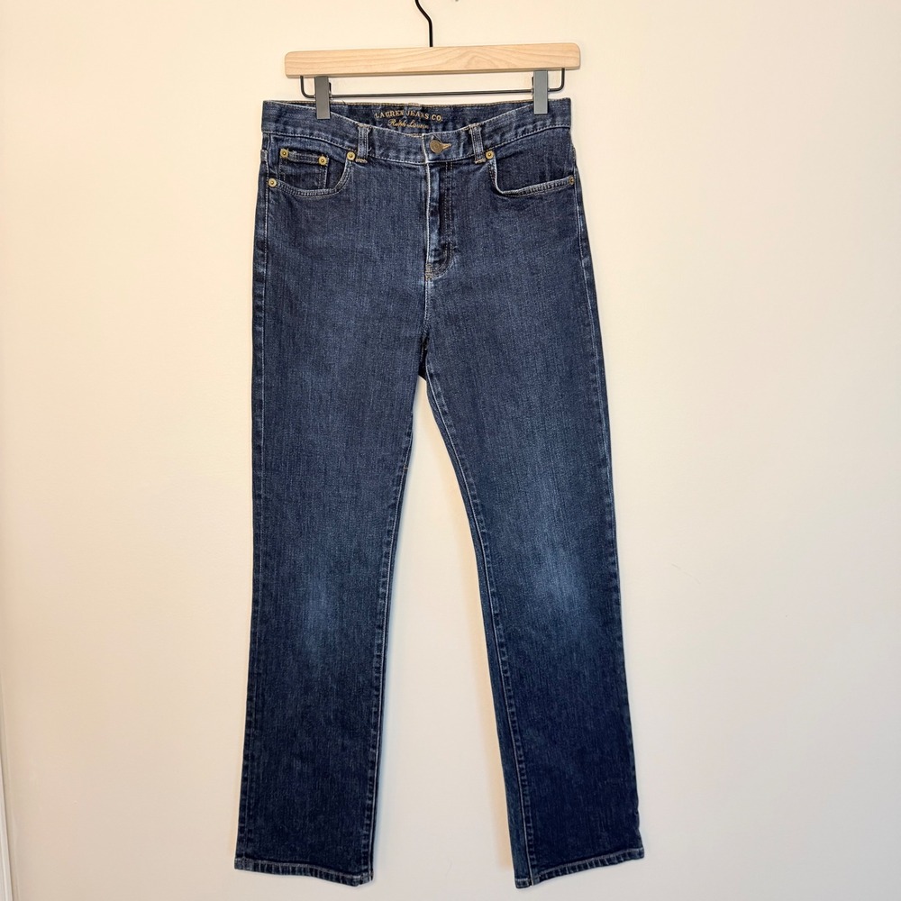 Women's Lauren Ralph Lauren 90s 100% Cotton Dark Wash Jeans Straight Leg SZ 6